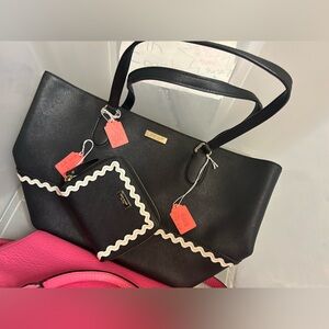 Kate Spade Black Tote with White Trim